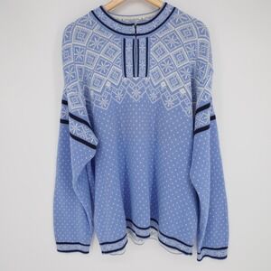 Hanna Andersson Nordic 1/4 Zip Fair Isle Sweater XL Heavy Combed Cotton Unisex